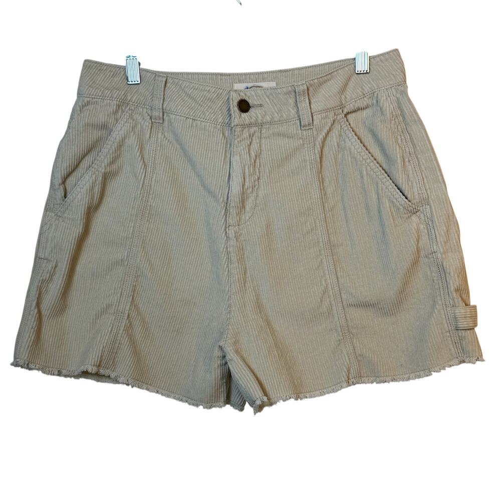 Rip Curl Corduroy Shorts Women’s Large High Rise Raw Hem Beige